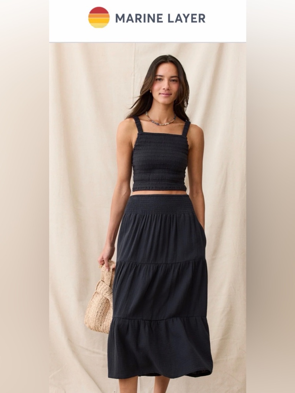 Marine Layer Corinne Double Cloth Maxi Skirt
